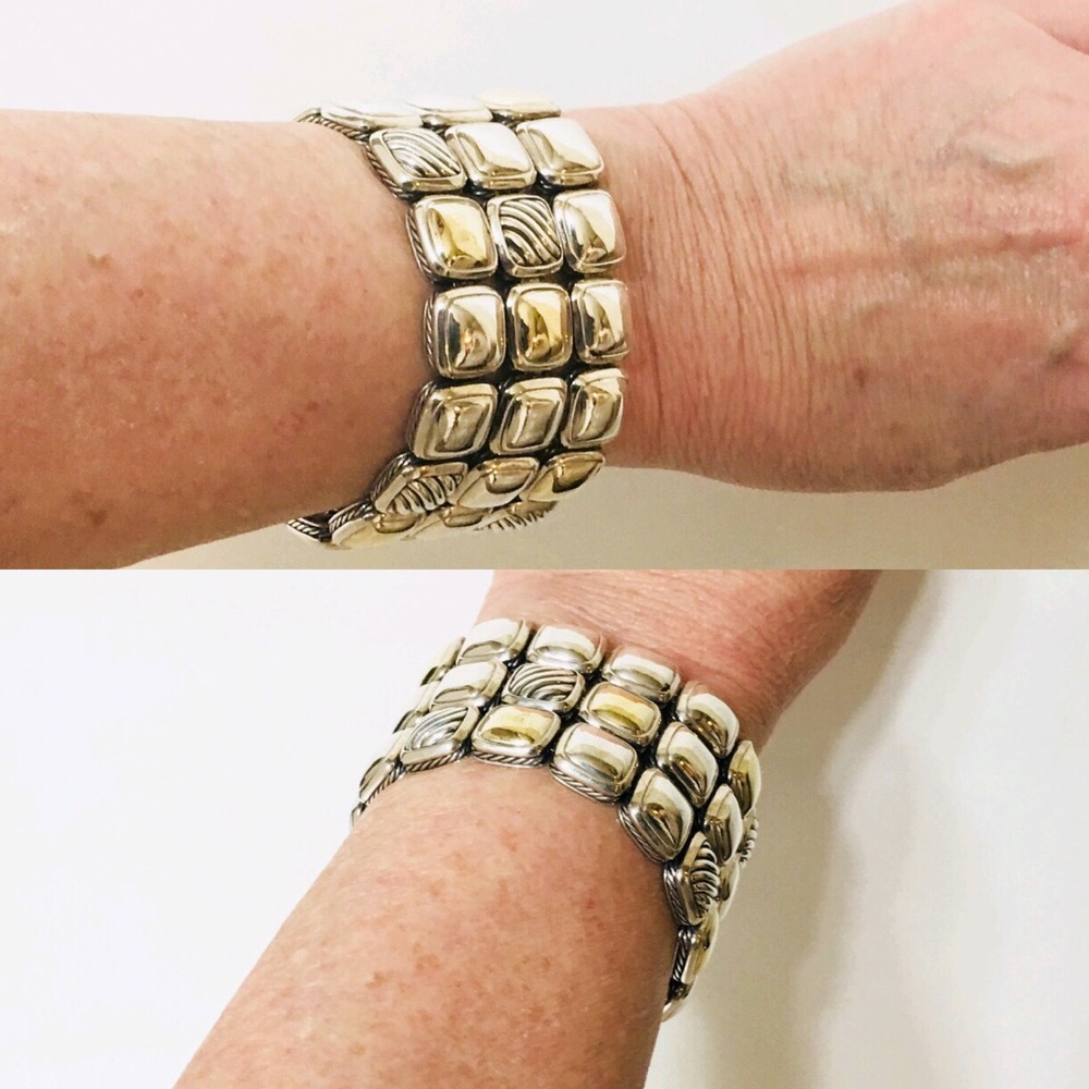 David Yurman Three Row Cushion Chiclet Bracelet - Picture 7 of 8